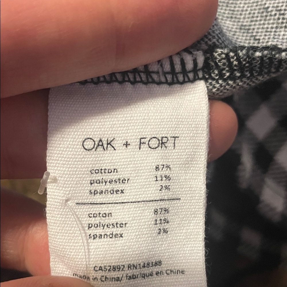 OAK + FORT Black and White Checkered Crop Top - Picture 4 of 5